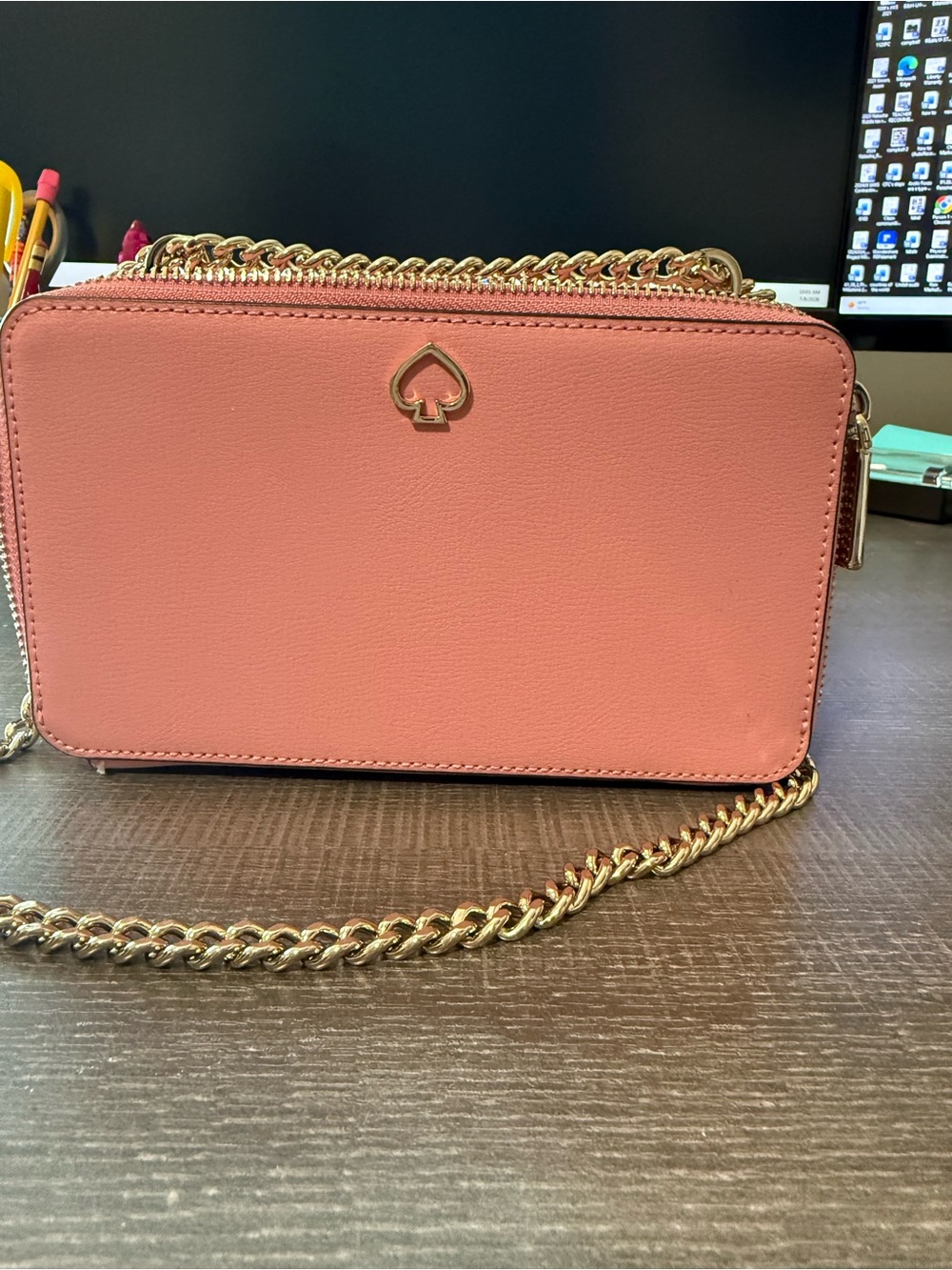 Kate Spade used pink leather chain crossbody bag - Picture 2 of 7
